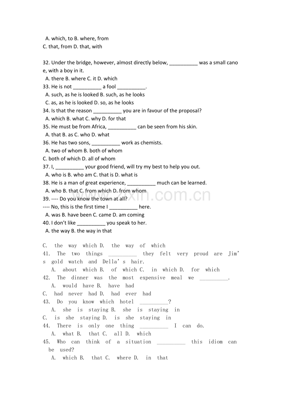 高中英语定语从句专项练习题及答案.doc_第3页
