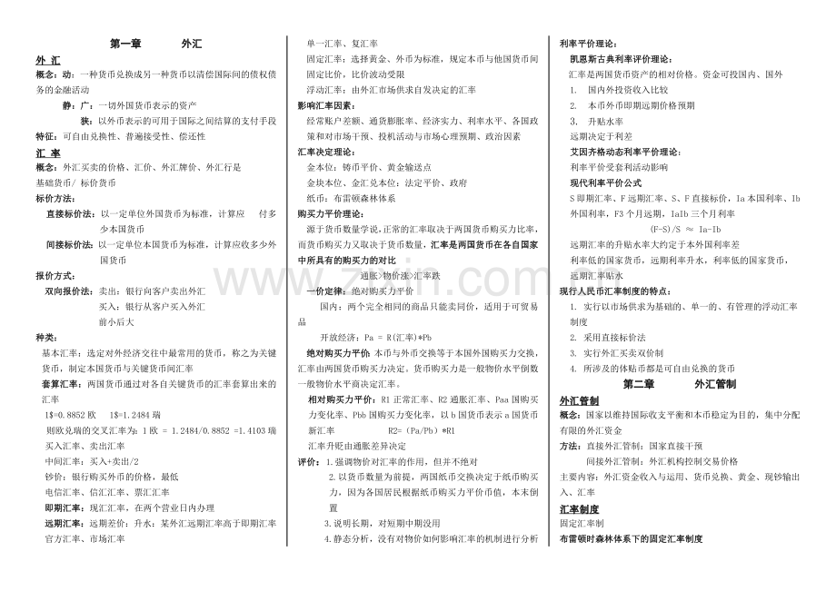 国际金融重要知识点汇总.doc_第1页