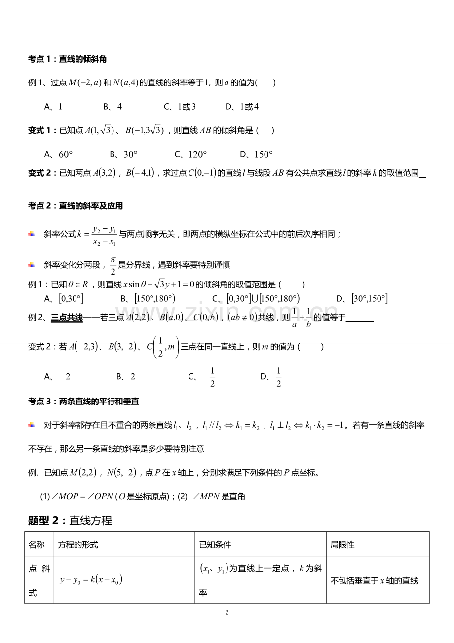 直线与直线方程复习.doc_第2页