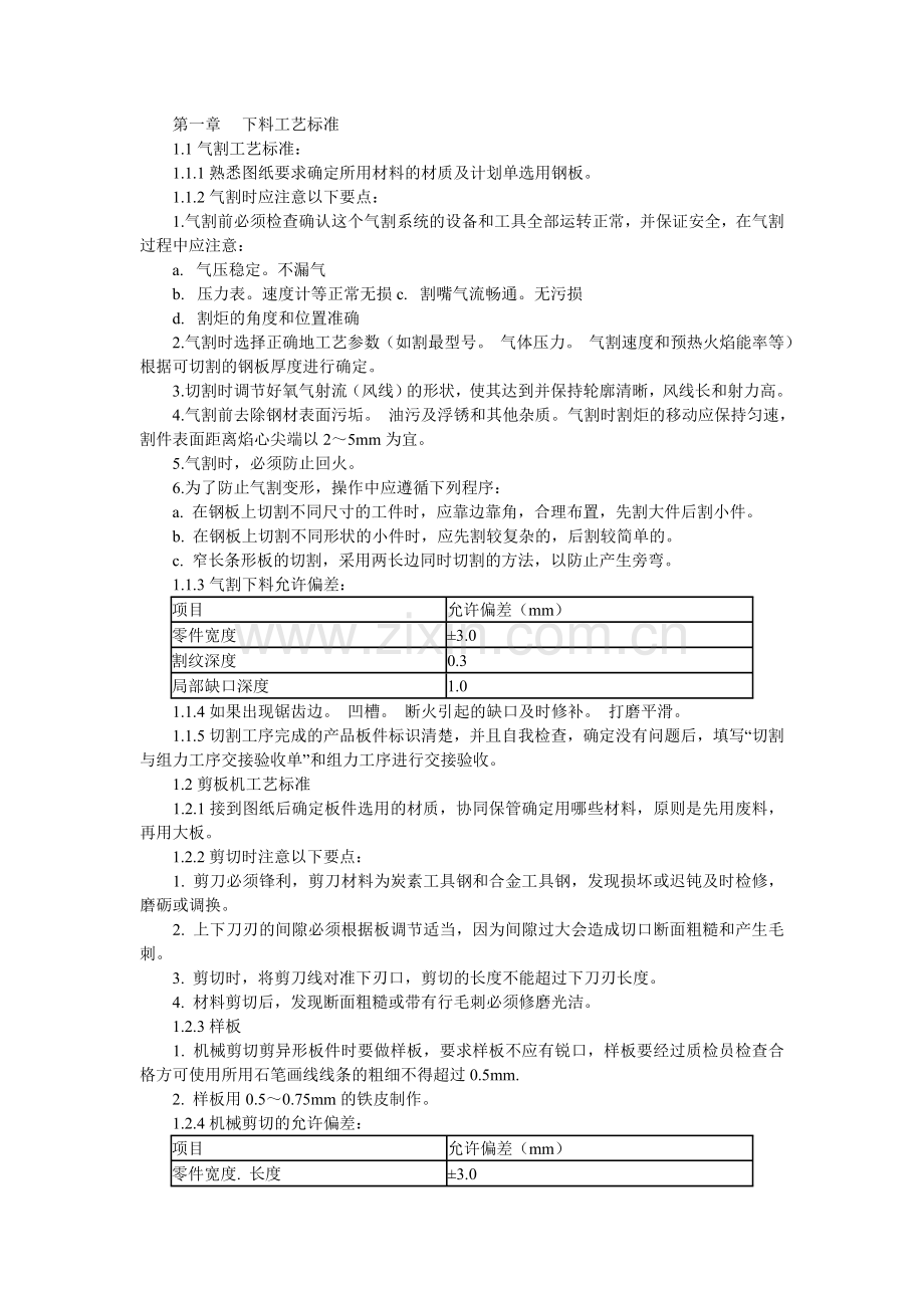 下料工艺标准.doc_第1页