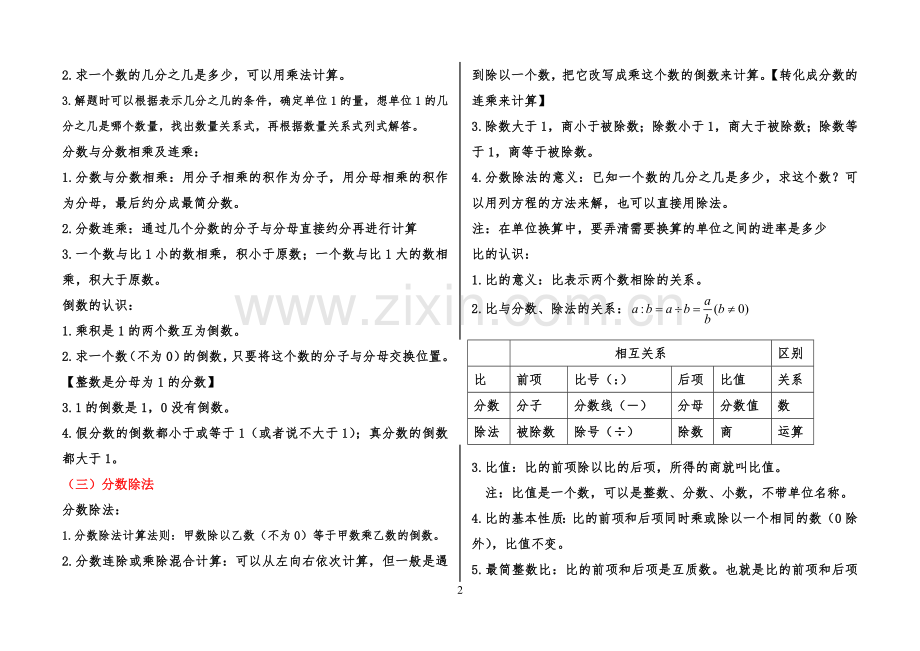 2017年新苏教版六年级数学上册知识点归纳总结.doc_第2页