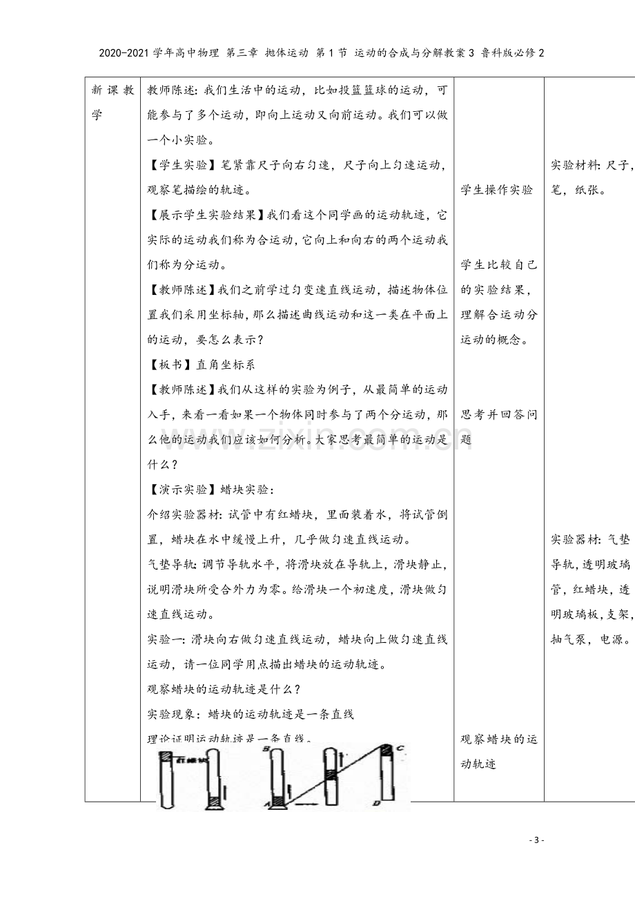 2020-2021学年高中物理-第三章-抛体运动-第1节-运动的合成与分解教案3-鲁科版必修2.doc_第3页