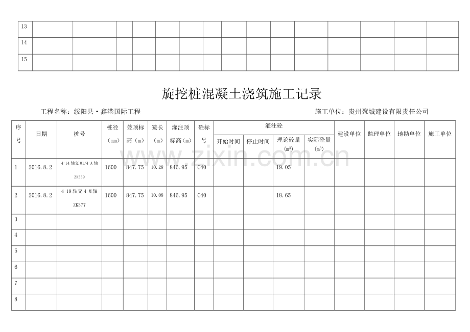 旋挖灌注桩施工记录.doc_第2页