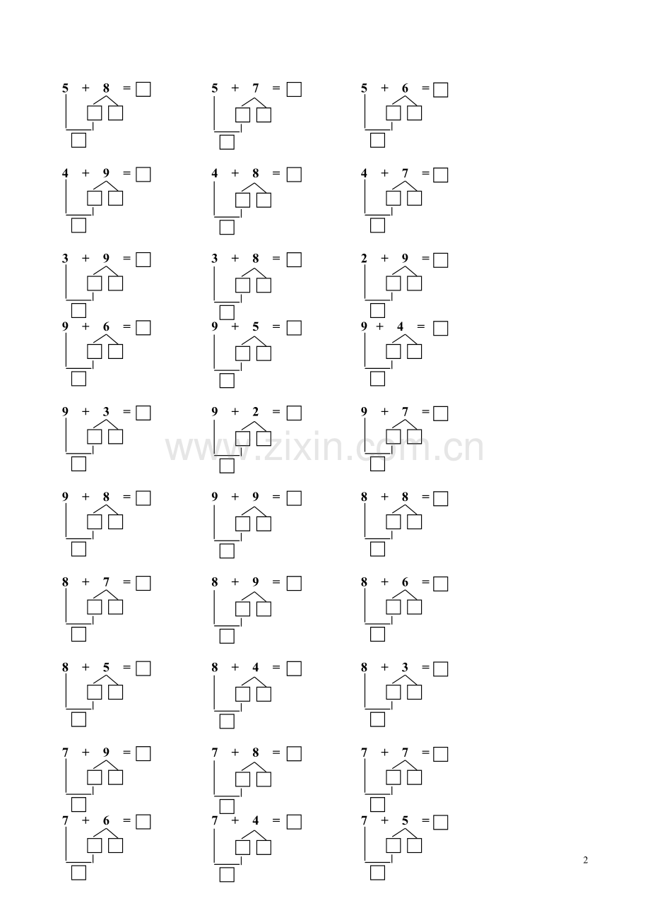 100道凑十法练习题.doc_第2页