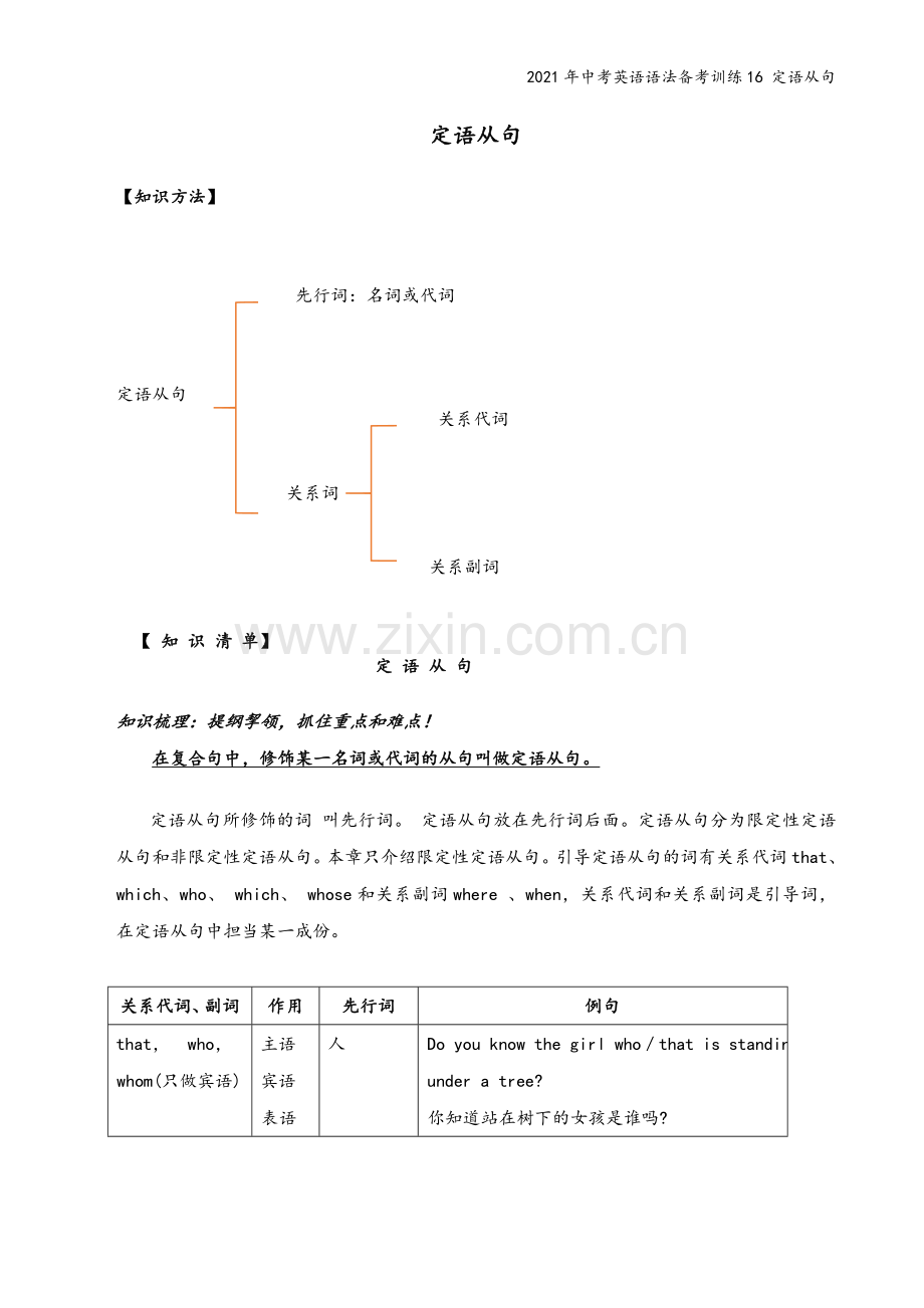 2021年中考英语语法备考训练16-定语从句.doc_第2页