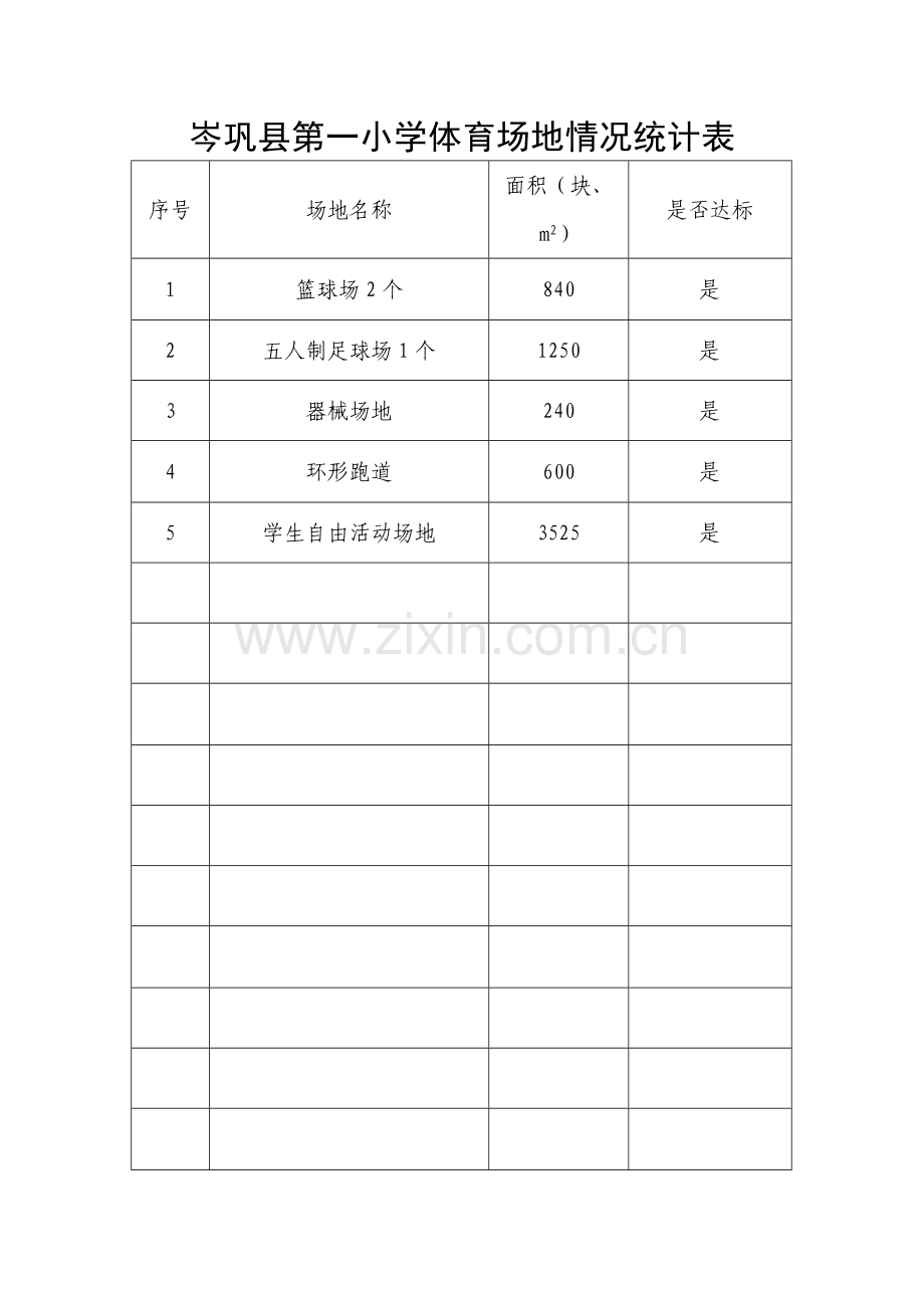 中小学体育场地情况统计表.doc_第1页