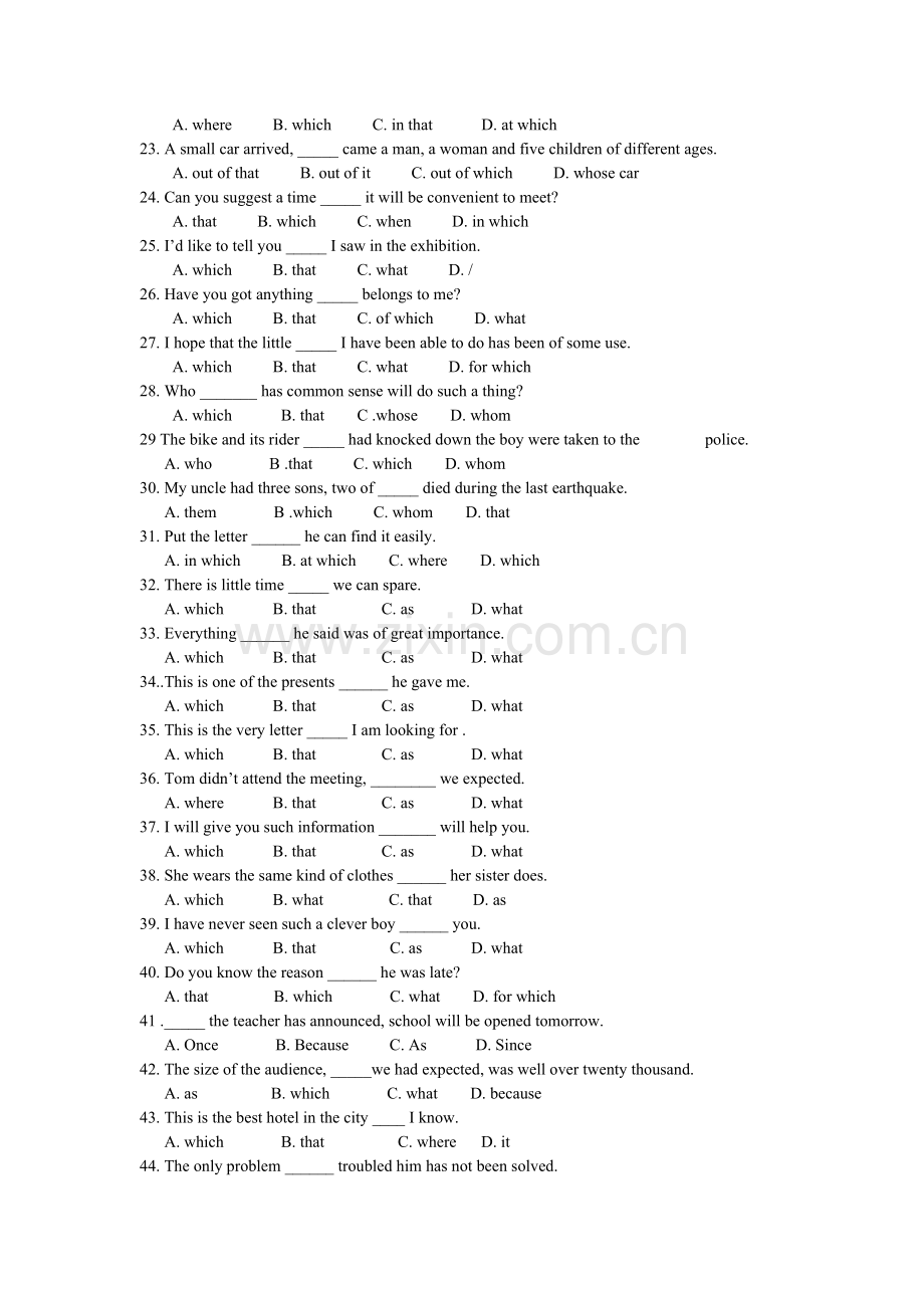 高一英语定语从句专项训练100题(3).doc_第2页