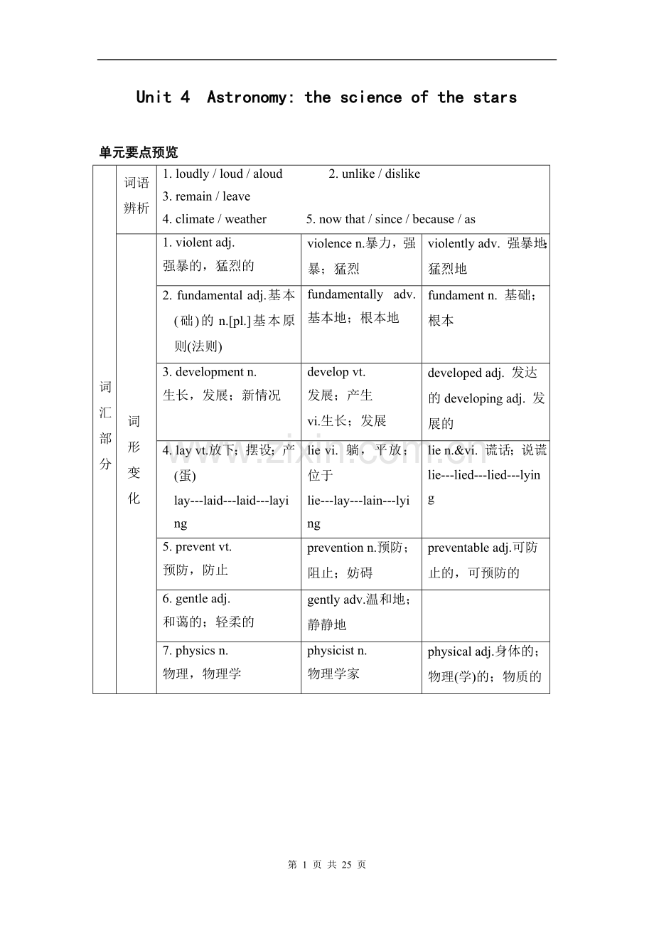 人教版高中英语必修三unit4知识点汇总及练习.doc_第1页