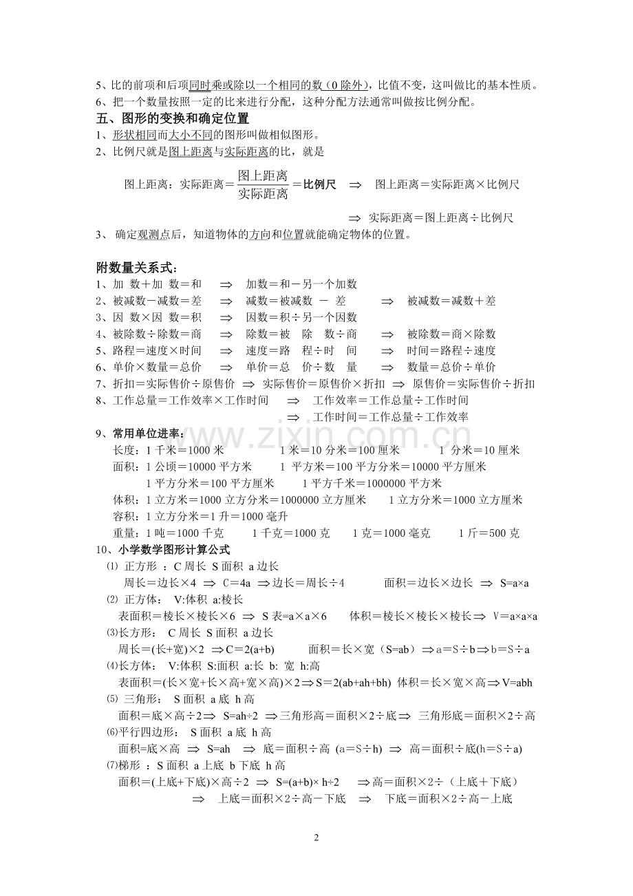 小学六年级数学概念和公式大全.doc_第2页