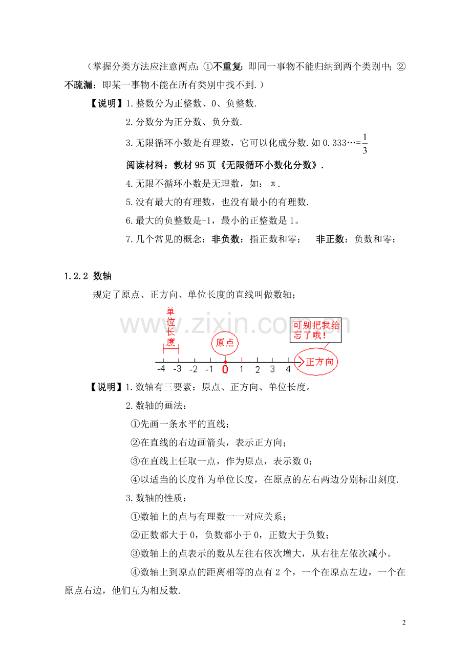 人教版初中数学七年级上册复习提纲.doc_第2页