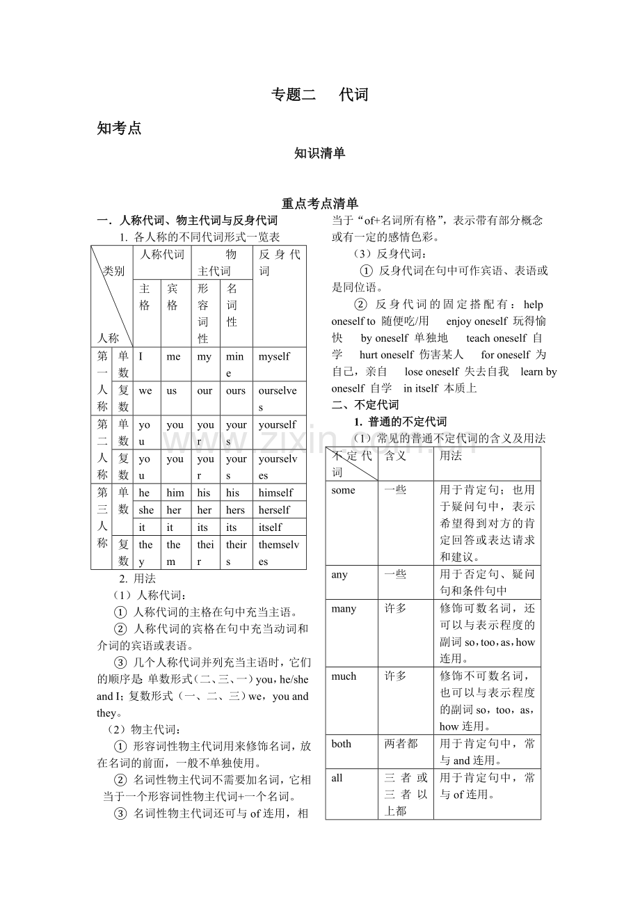 中考英语代词知识点总结.doc_第1页