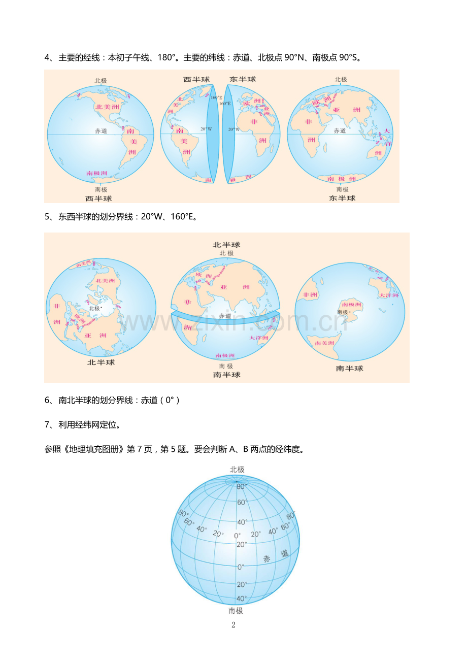 初一年级上册地理复习提纲(人教版).doc_第2页