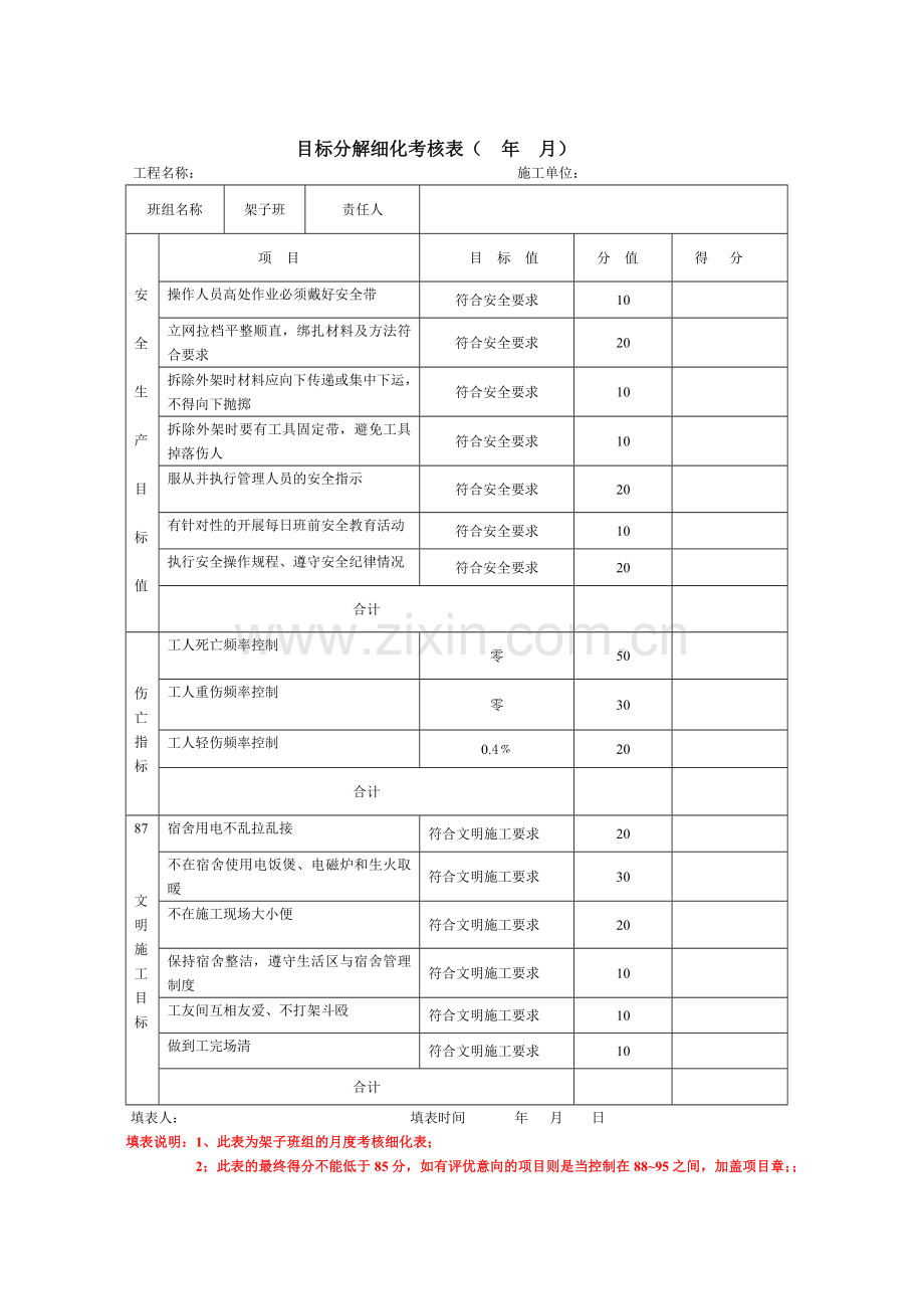 -安全生产管理目标考核表.doc_第3页