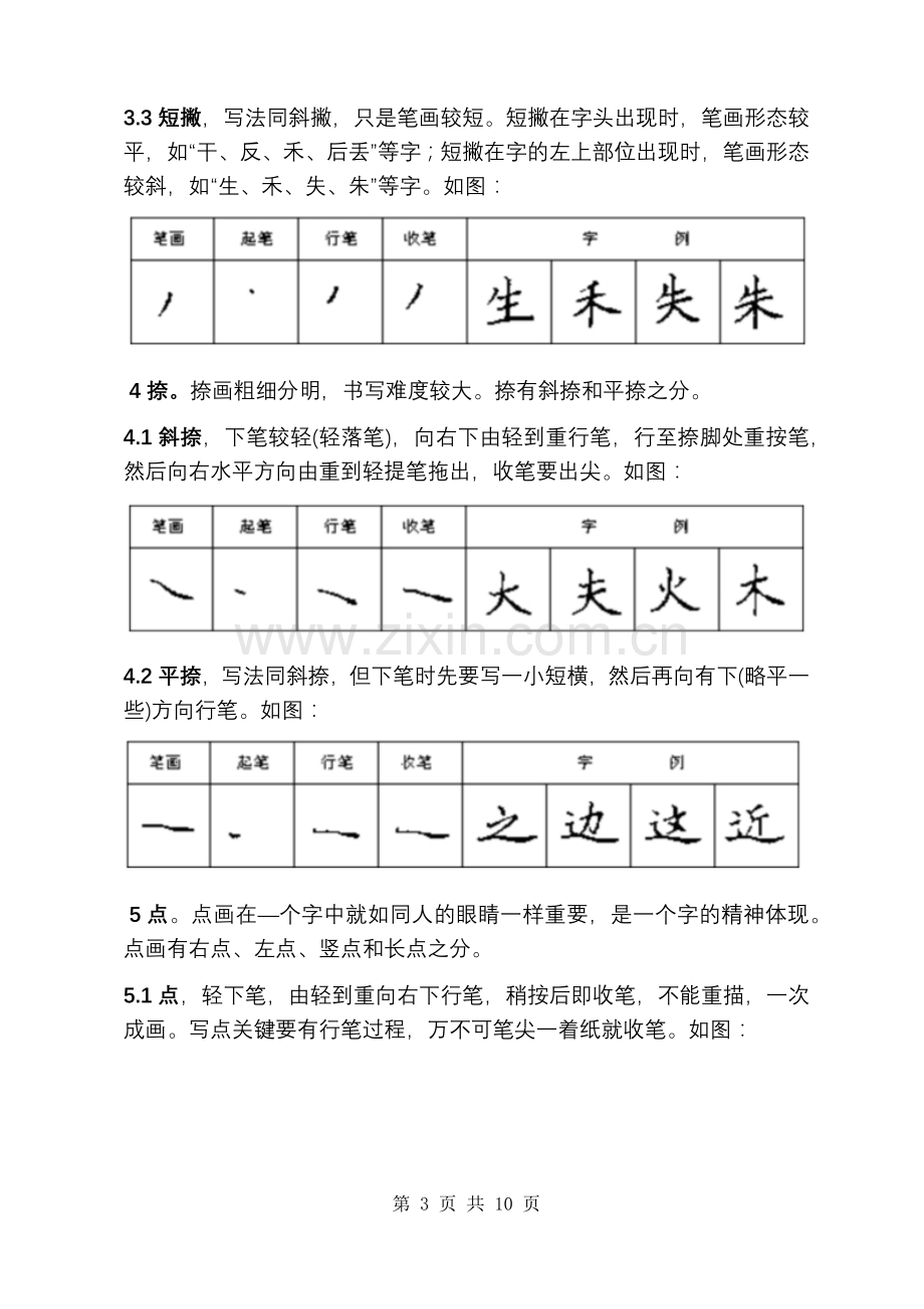 硬笔书法基本功-28种基本笔画的书写要领.doc_第3页