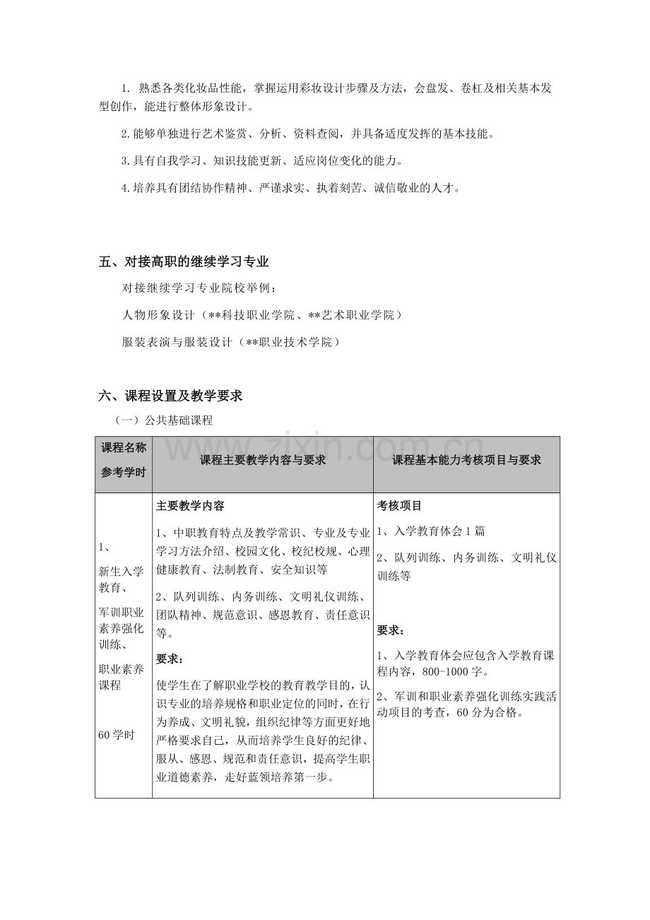 美发与形象设计(美发与形象设计方向)专业教学计划.doc_第2页