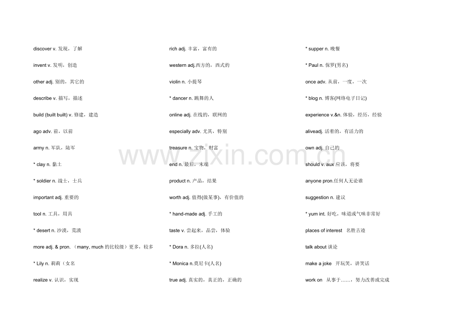 冀教版七年级下Unit1-8英语单词表.doc_第3页