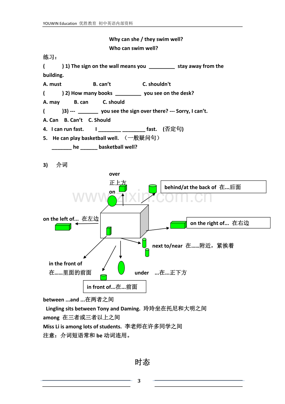 外研版七年级下册英语语法专题复习(含练习).doc_第3页