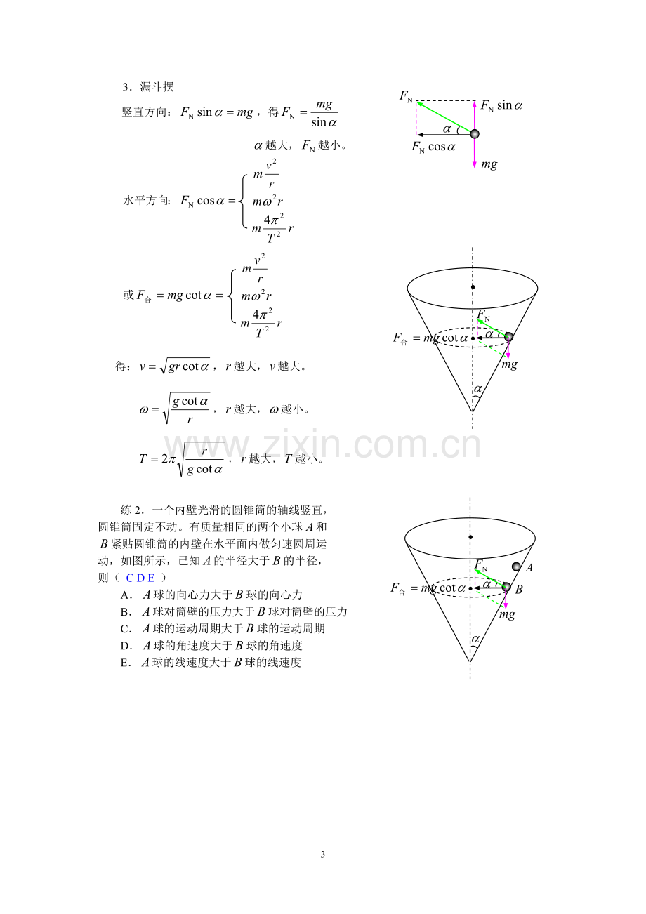 习题课：向心力来源的实例分析.doc_第3页