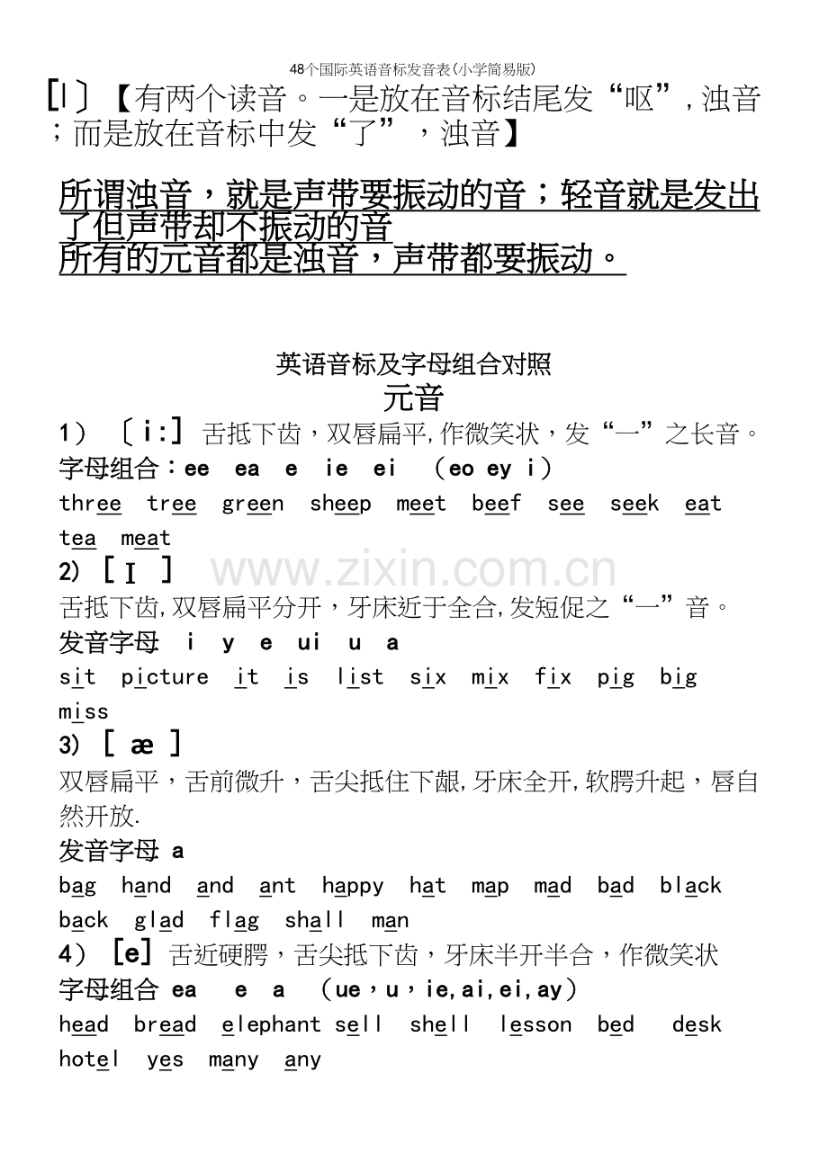 48个国际英语音标发音表(小学简易版).docx_第3页