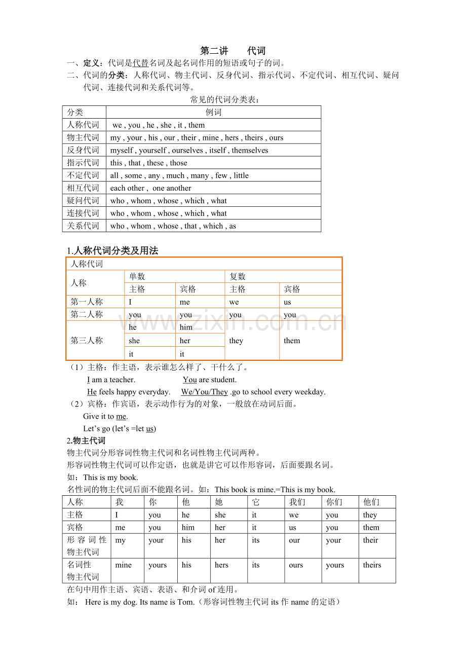 小升初代词讲解及习题.doc_第1页