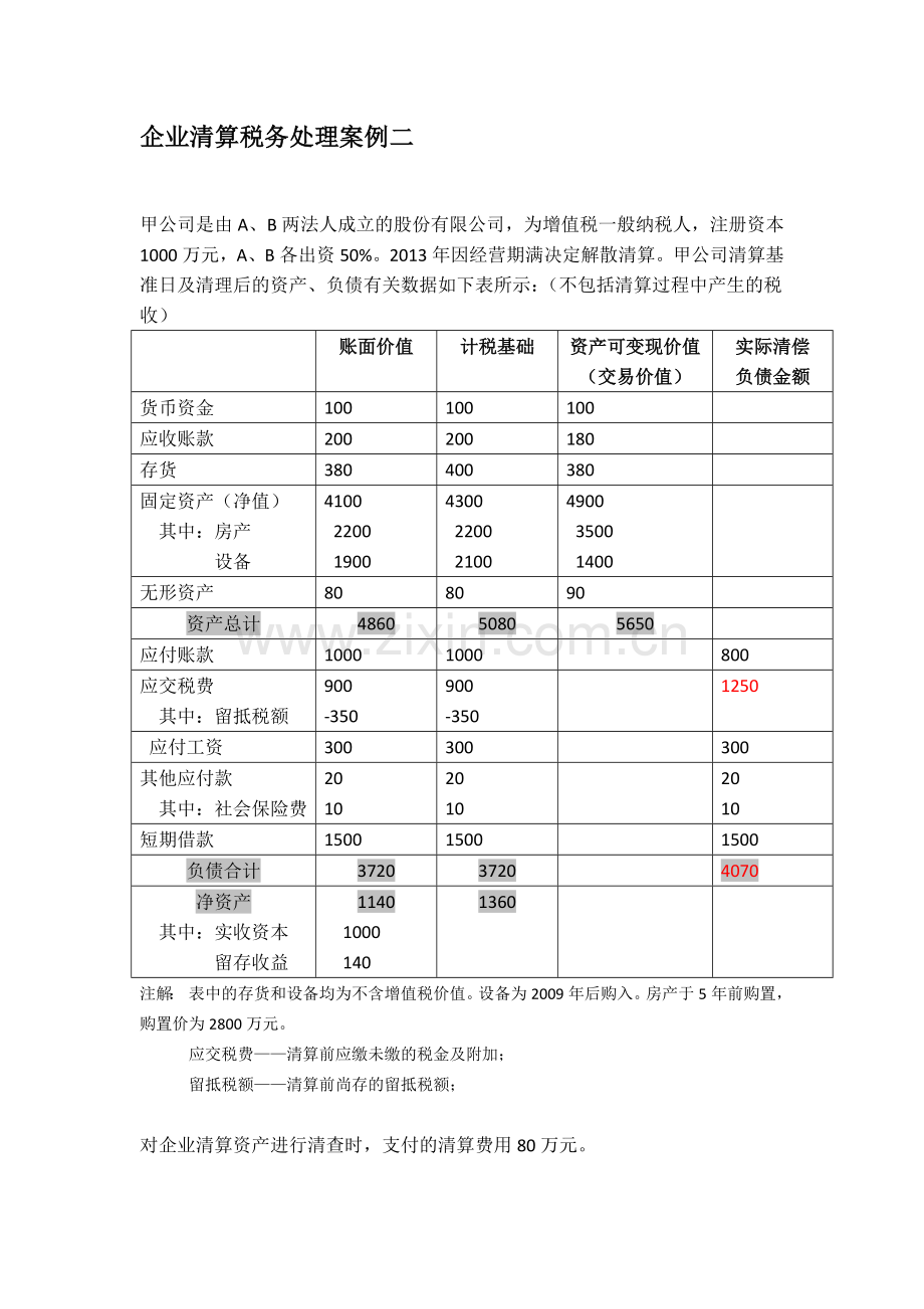 企业清算税务处理案例.doc_第1页