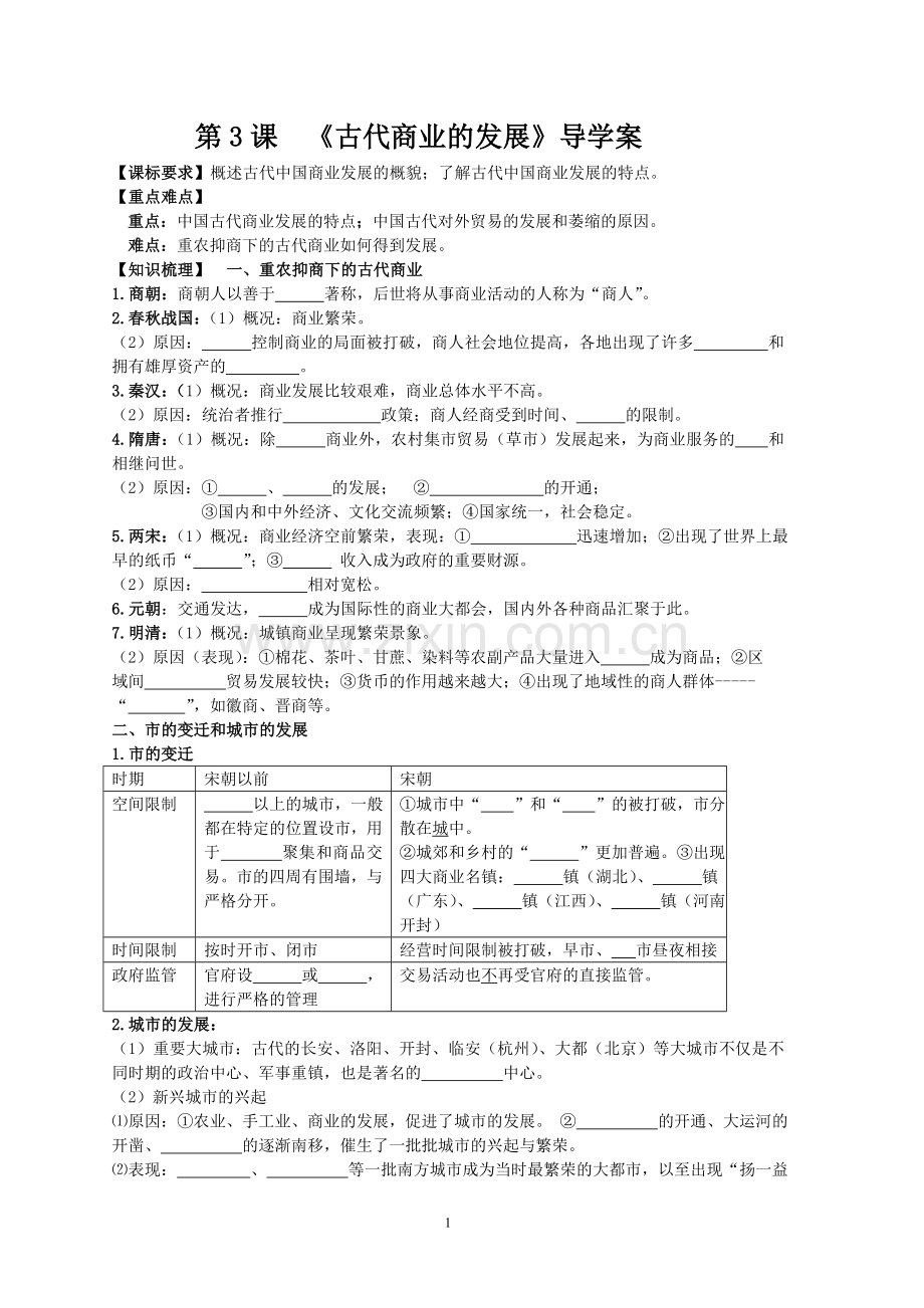 第3课古代商业发展导学案.doc_第1页