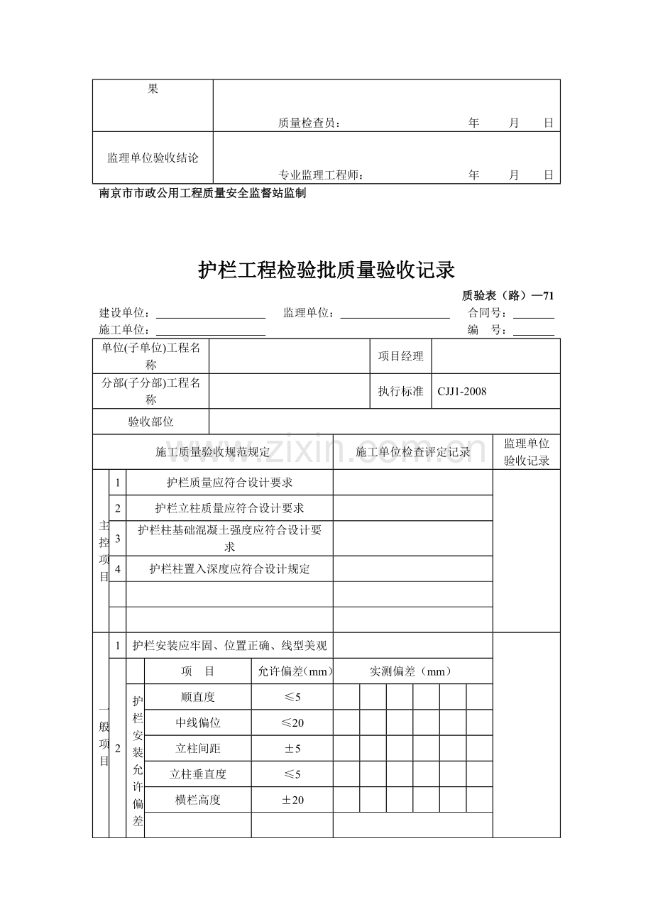 栏杆安装工程检验批质量验收记录.doc_第3页