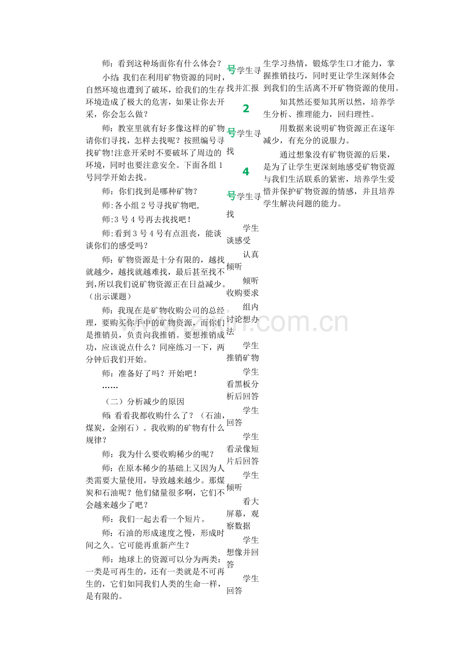 五年级下册科学《日益减少的矿物资源》教学设计.doc_第2页