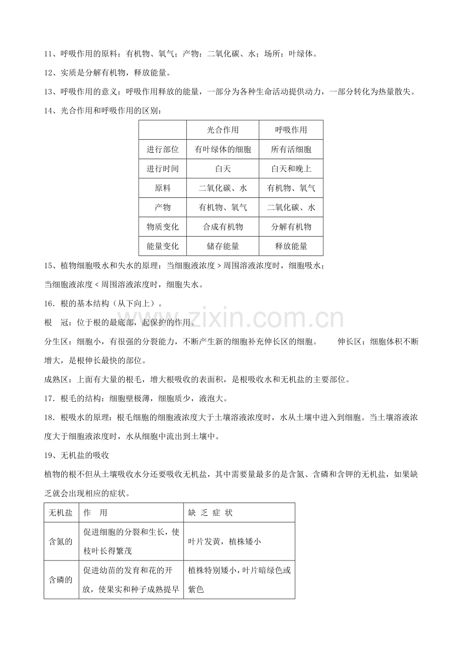 【三年中考一年模拟】中考生物真题专题高效训练课题3绿色植物的生活方式(含解析).doc_第2页