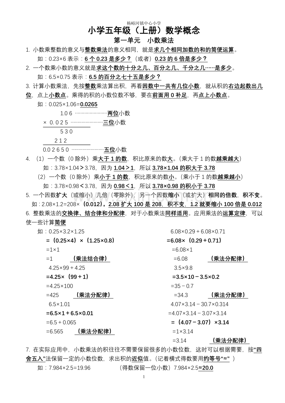 小学五年级上册数学概念(新).doc_第1页