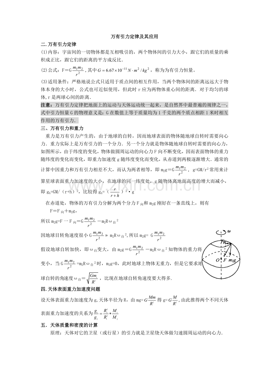 万有引力定律-知识点.doc_第1页