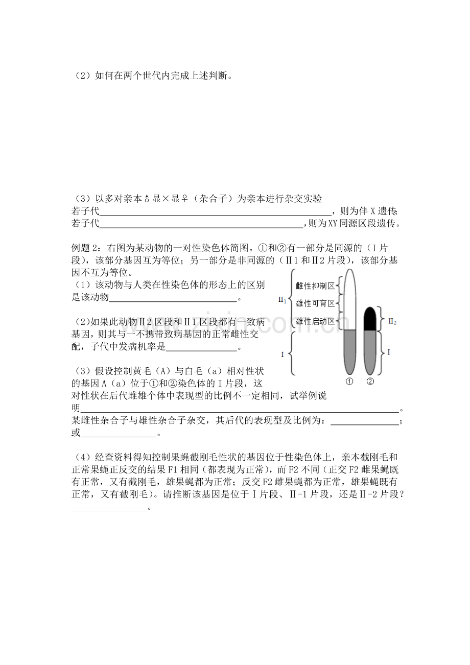 高三XY染色体同源区段加强训练题.doc_第2页