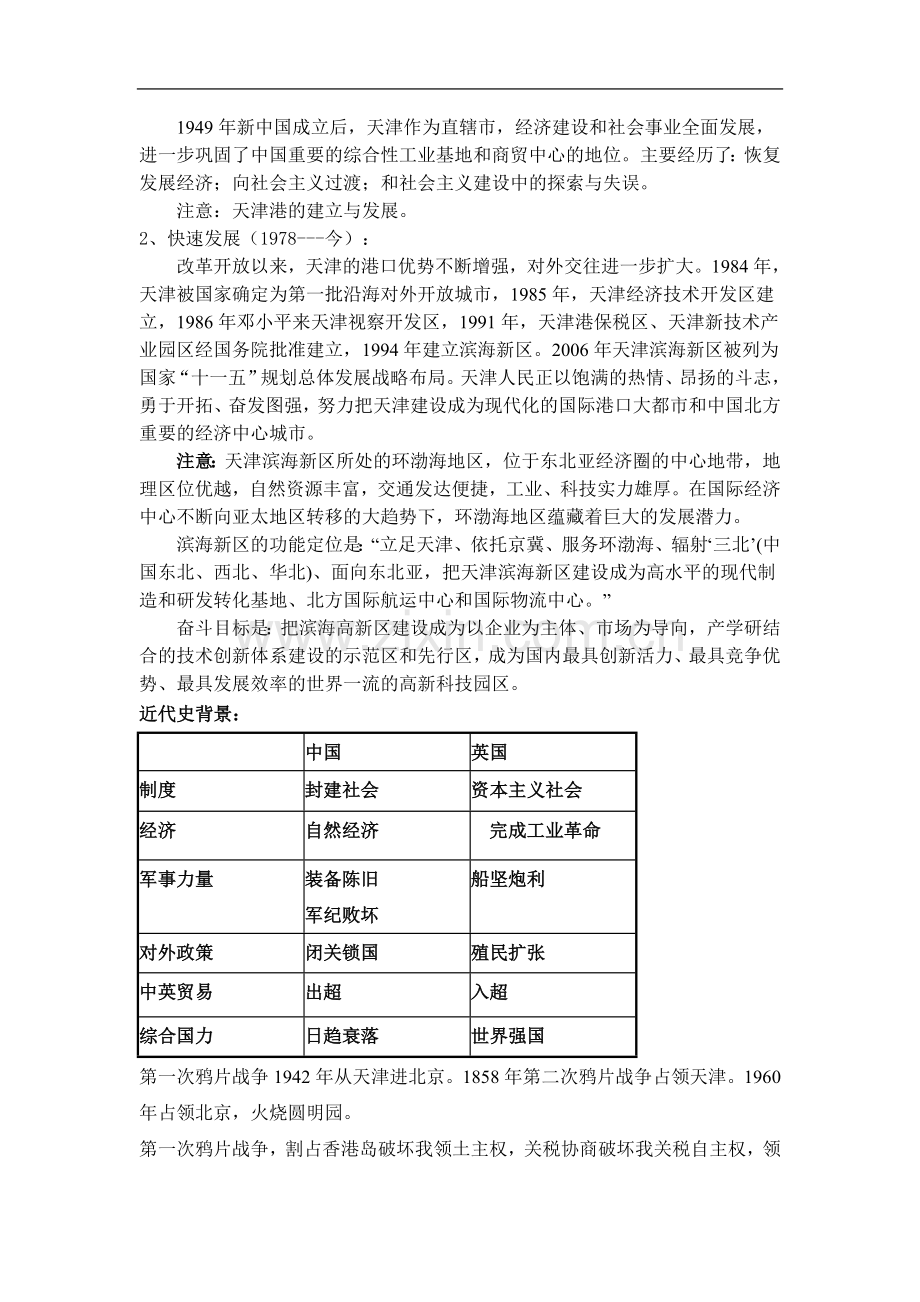 天津高考历史复习——天津地方史知识点整理以及练习题.doc_第3页