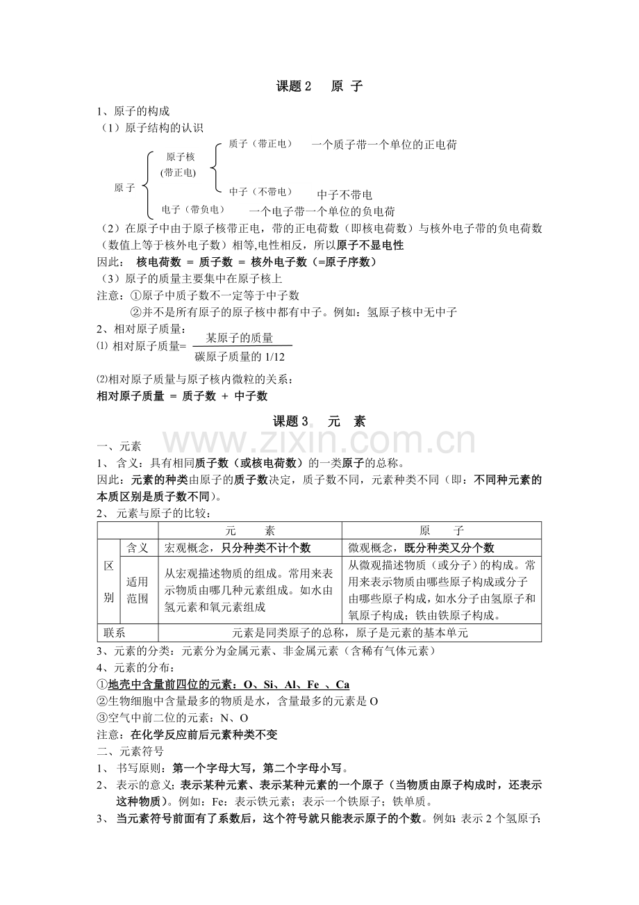 第三章物质构成的奥秘知识点总结.doc_第2页