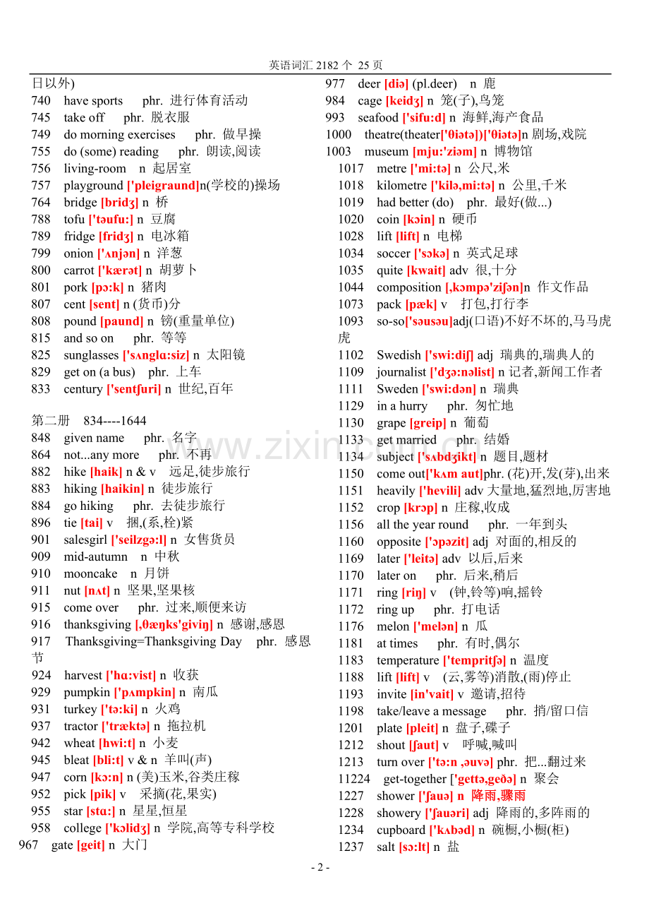 初中英语单词表大全2182个带音标-(自动保存的).doc_第2页