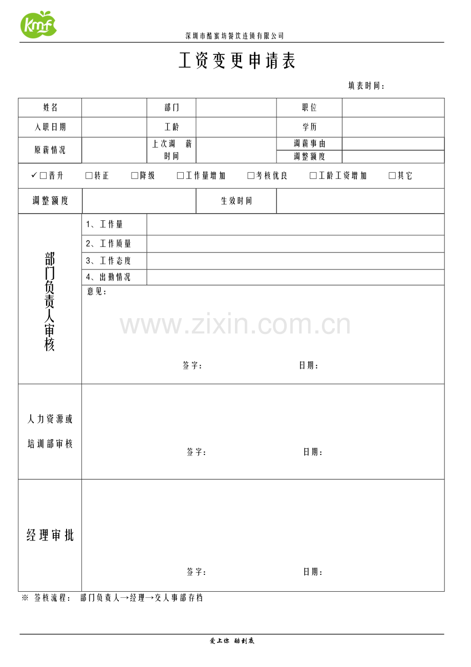 工资变更申请表.doc_第1页