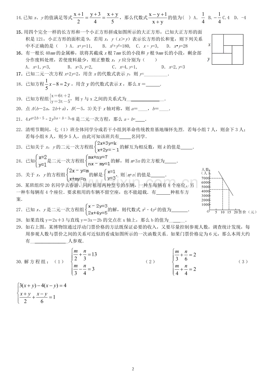 二元一次方程组专题训练.doc_第2页