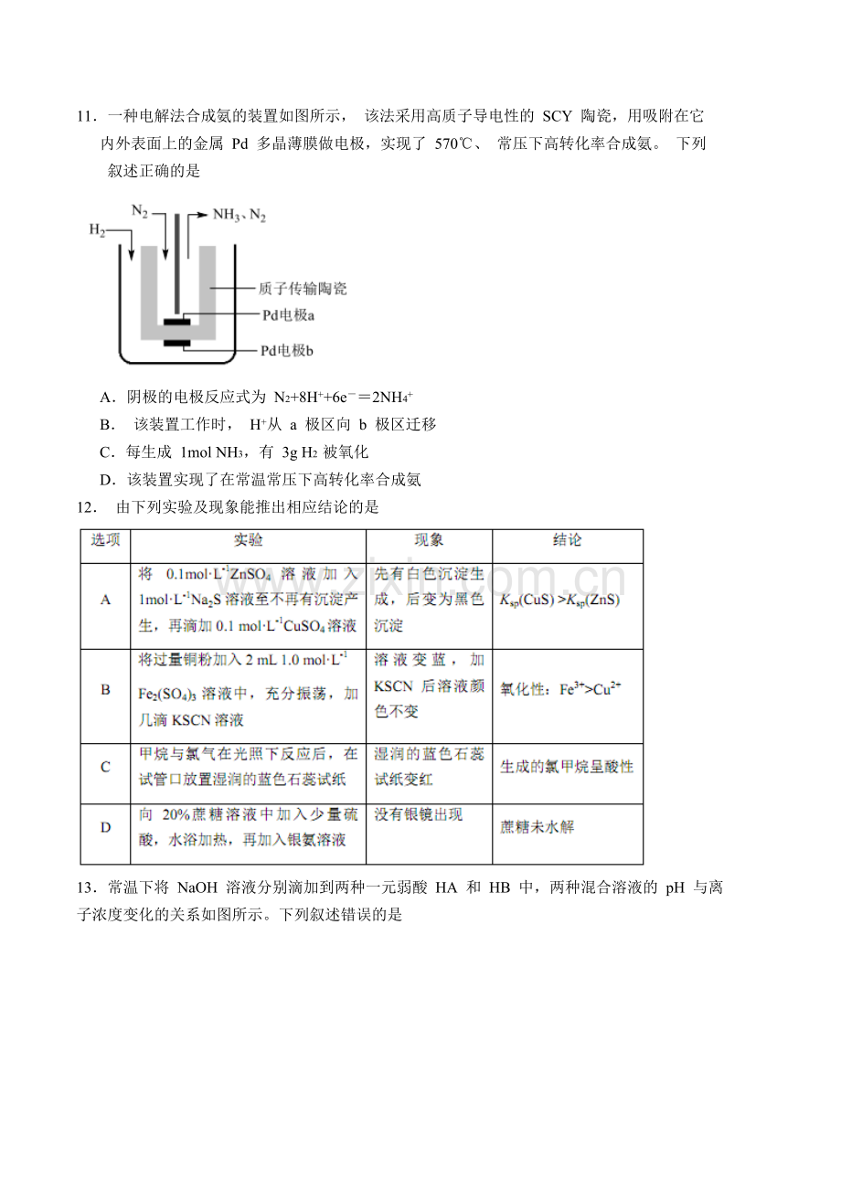 2018广州市一模2018届高三下学期3月综合测试(一)化学试题.doc_第2页