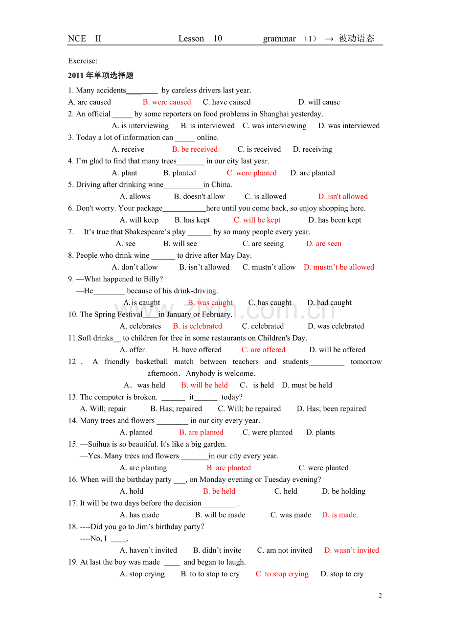 新概念第二册L10语法练习.doc_第2页