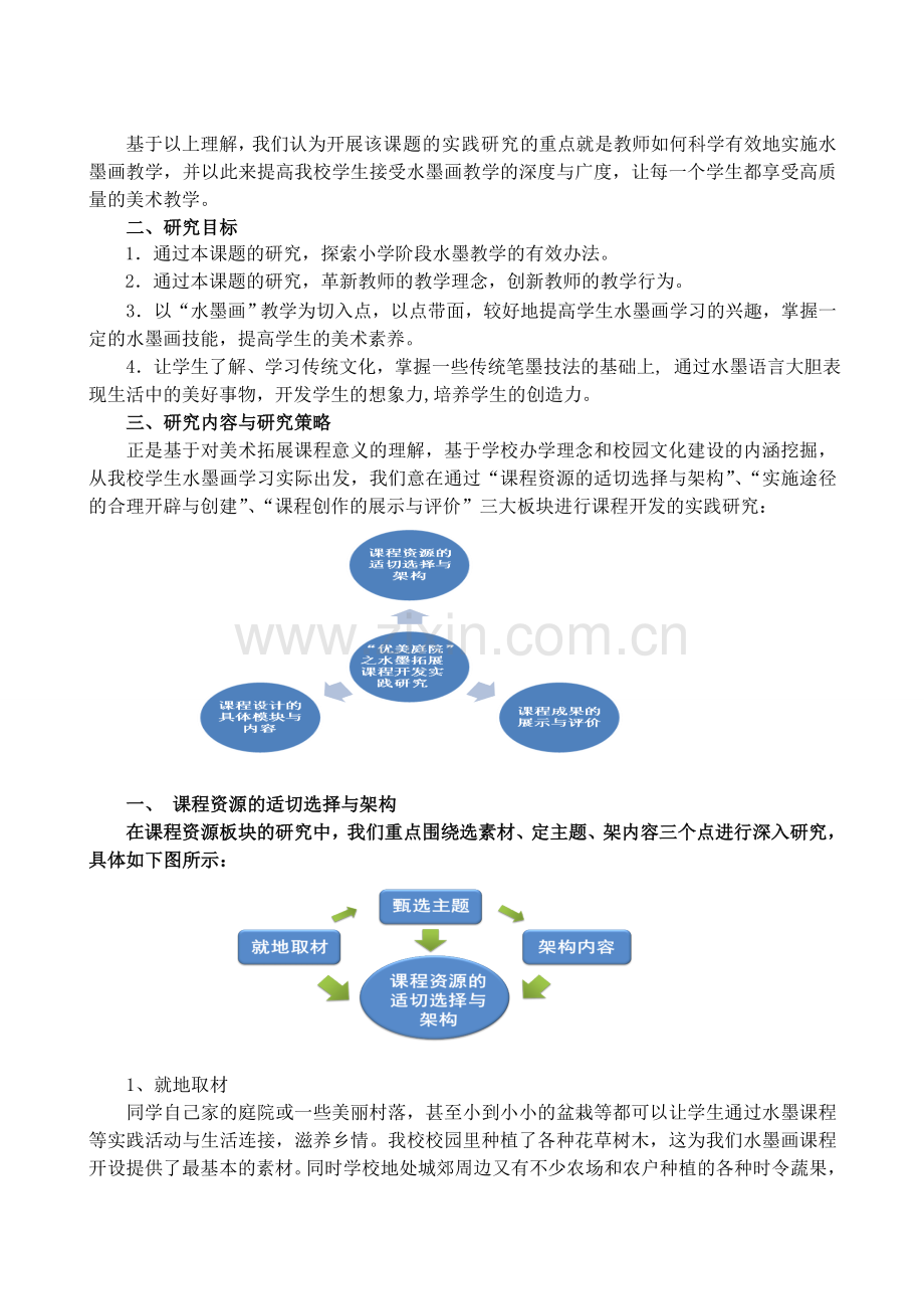 课题：“优美庭院”之水墨画拓展课程开发实践研究.doc_第2页