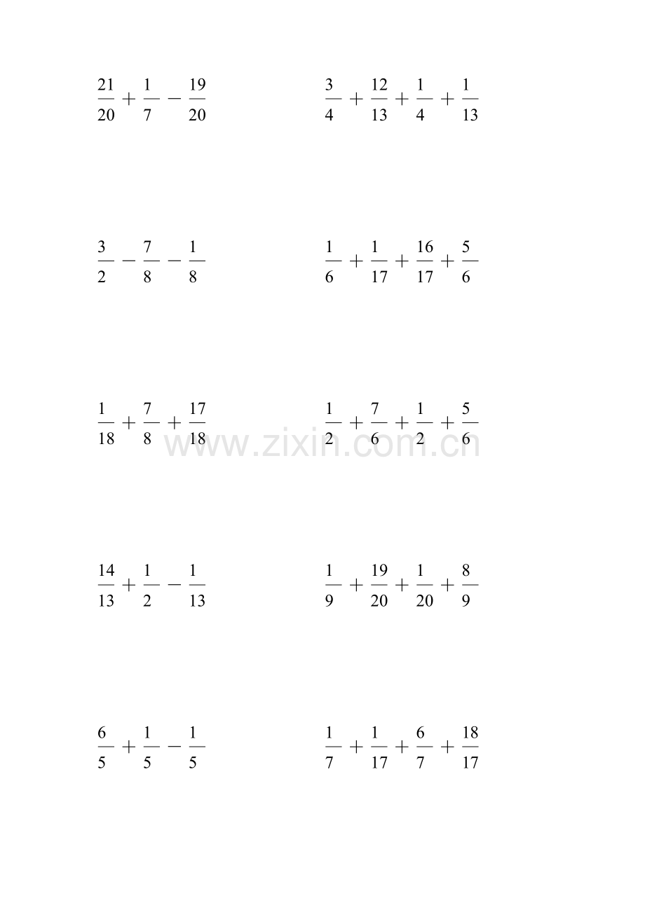 五年级数学下册分数加减法练习题-(100).doc_第3页