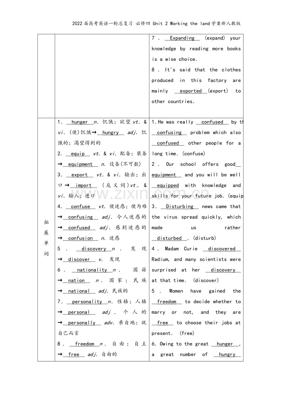 2022届高考英语一轮总复习-必修四-Unit-2-Working-the-land学案新人教版.doc_第3页