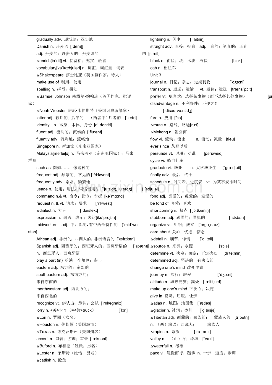 (完整word)人教版高中英语必修一至必修三单词(带音标).doc_第2页