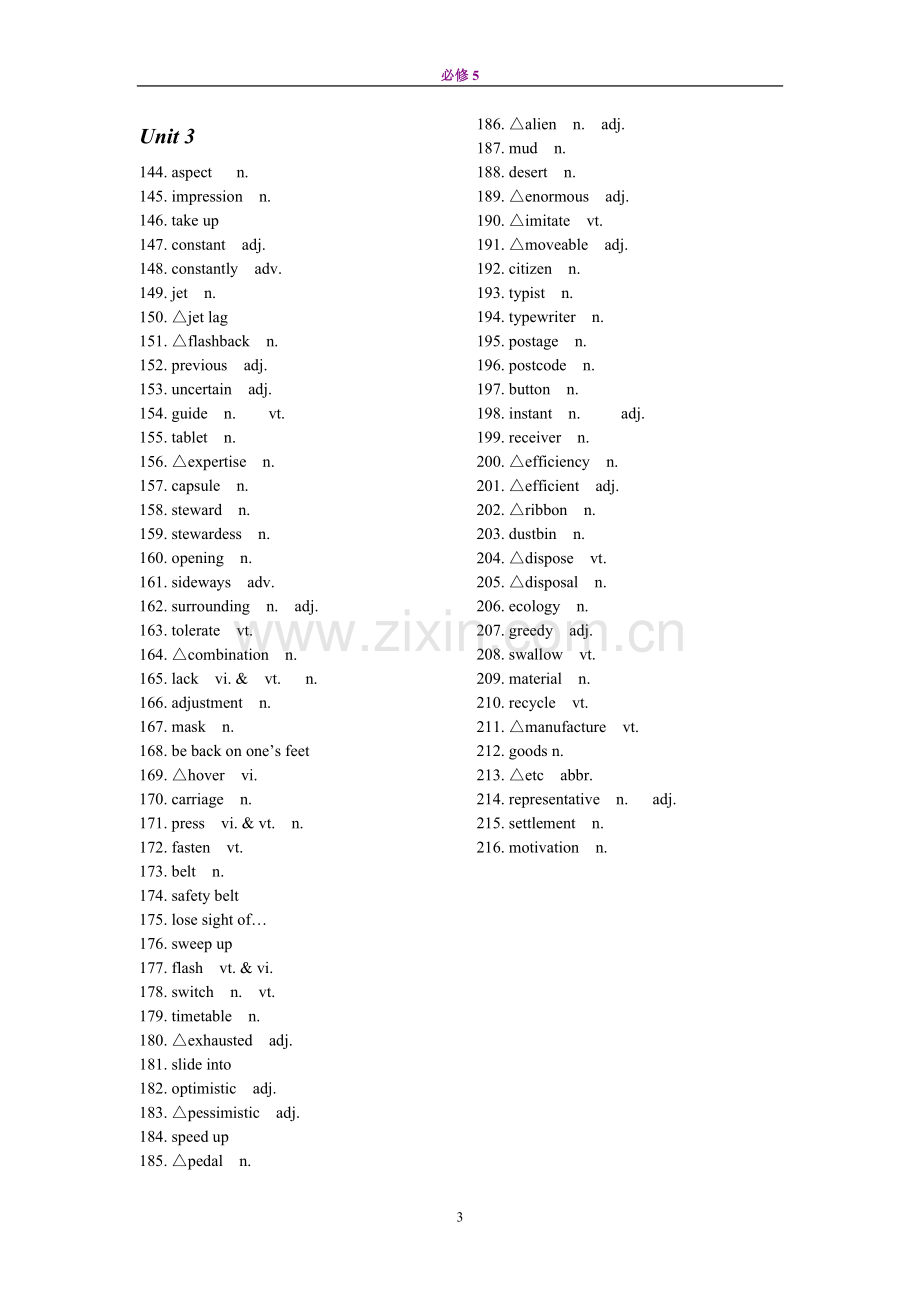 人教版高中英语必修5词汇表--英汉分开.doc_第3页