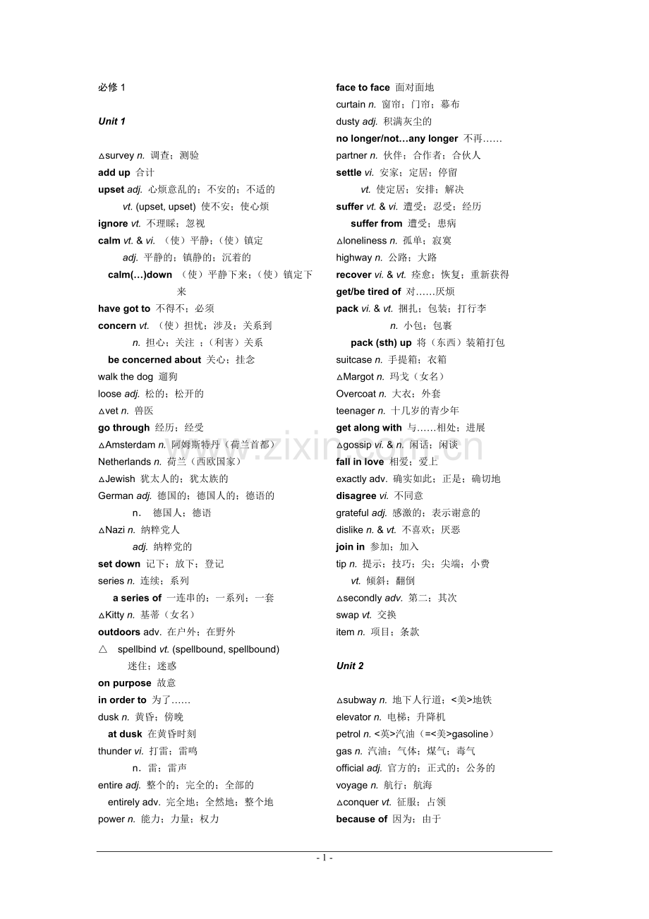 人教版高中英语单词表.doc_第1页