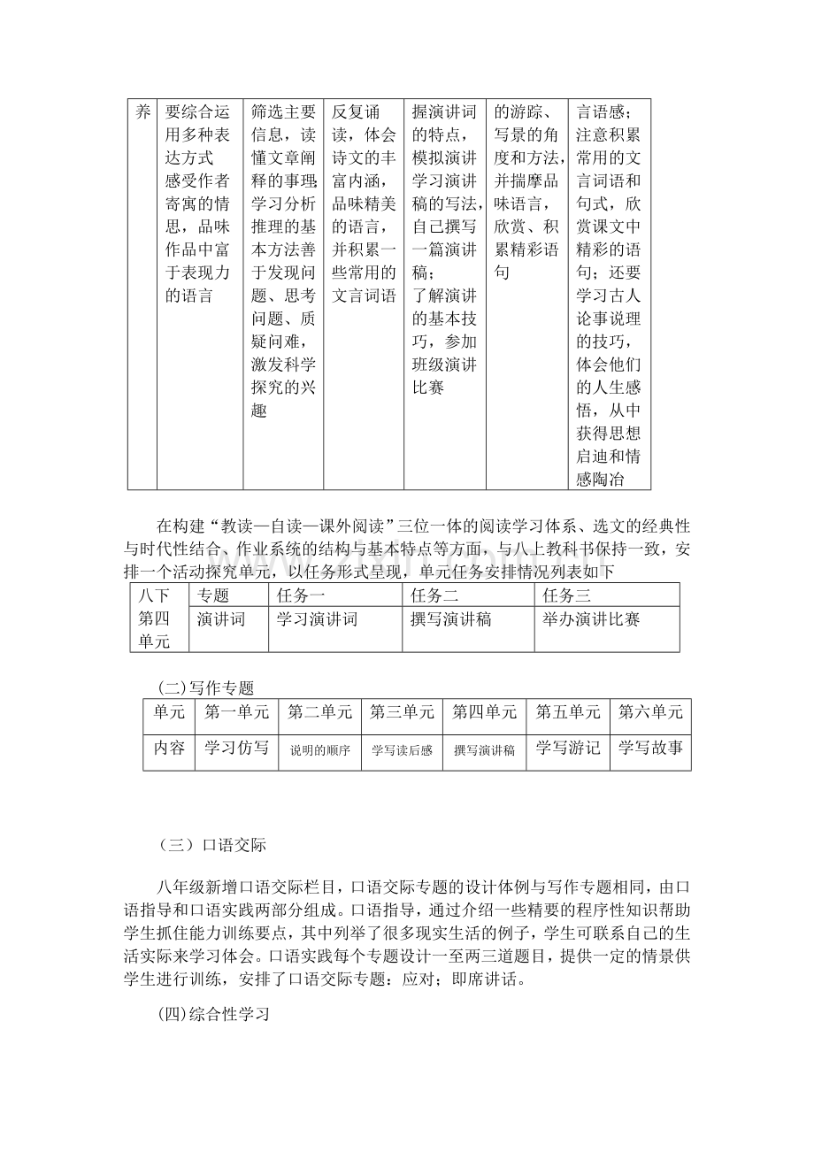 部编新版八年级下册语文教学计划(2).doc_第3页