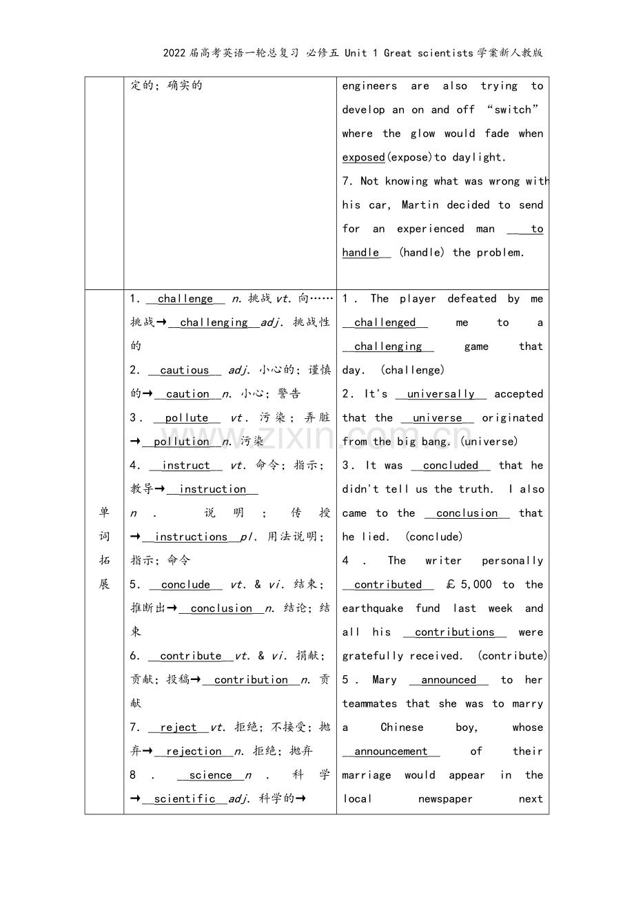 2022届高考英语一轮总复习-必修五-Unit-1-Great-scientists学案新人教版.doc_第3页