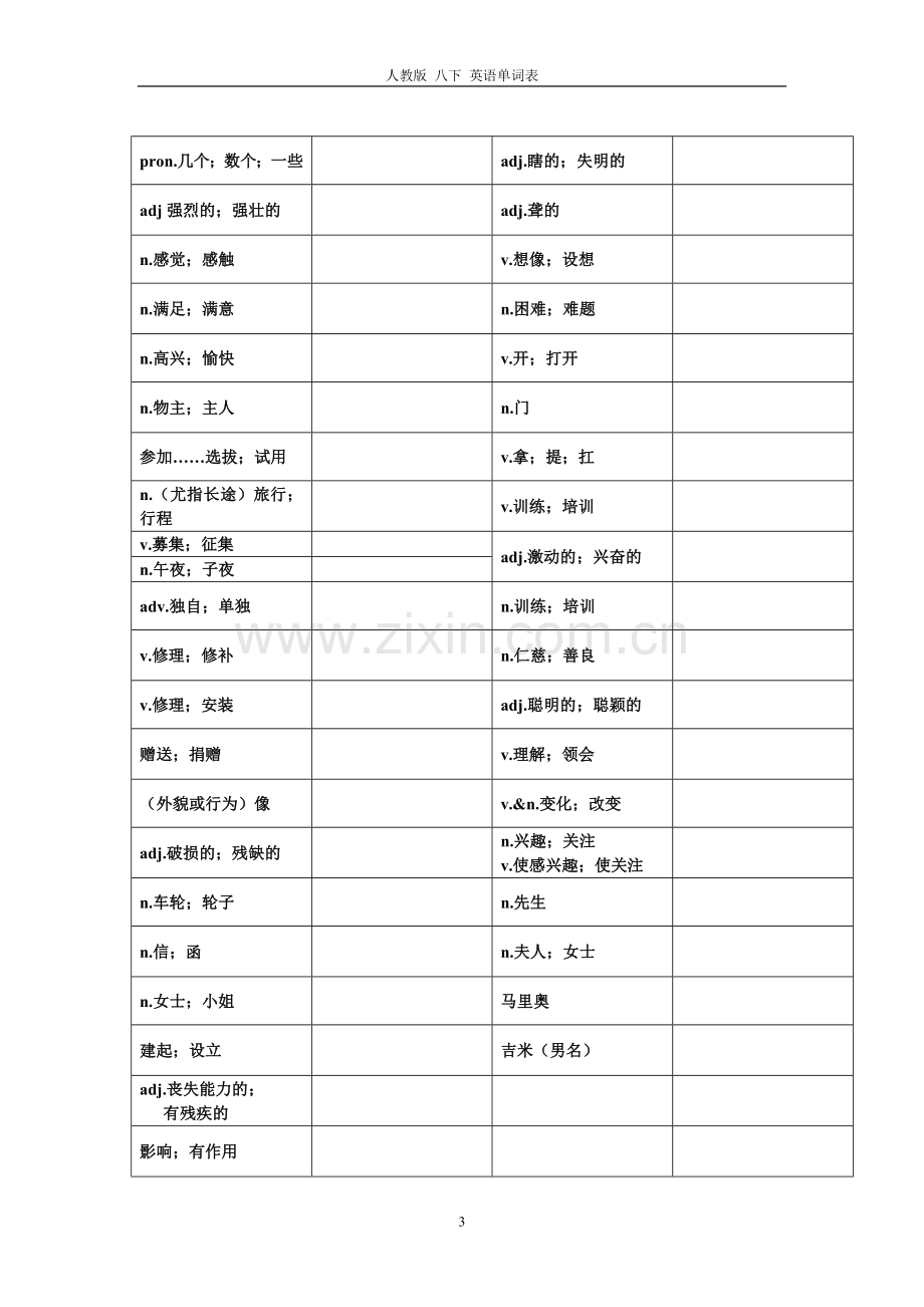 人教版八年级下英语单词默写版与.doc_第3页