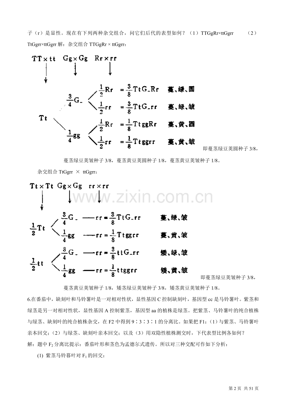 遗传学课后习题及答案-刘祖洞.doc_第2页