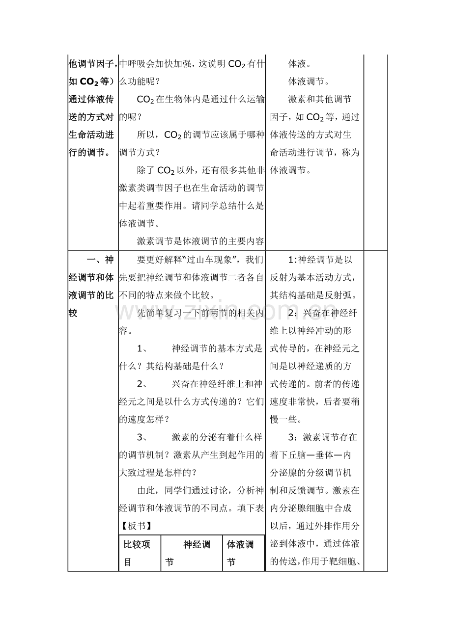 第三节神经调节与体液调节的关系教案.doc_第3页